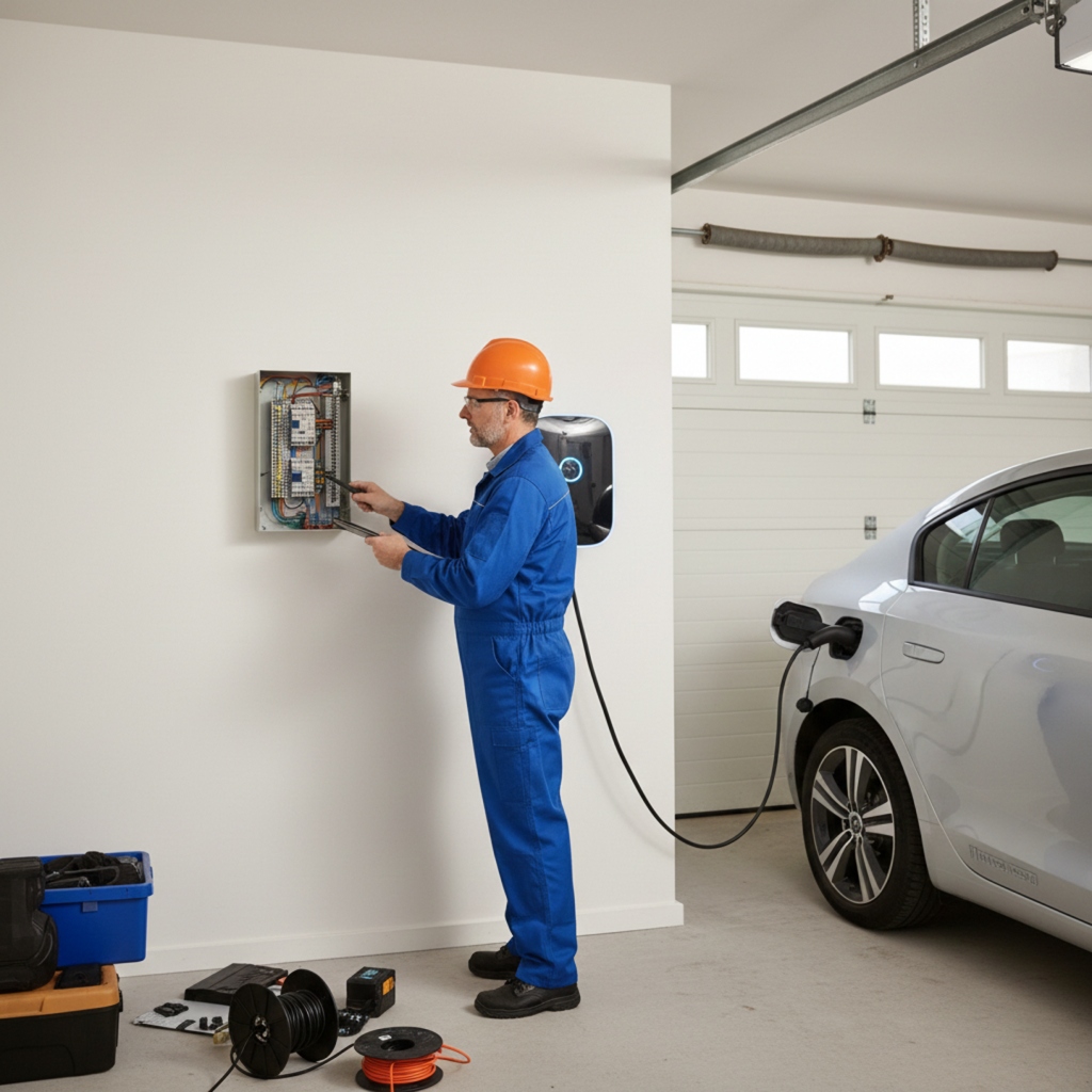 Professional Electrician at Work